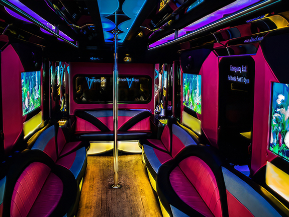 pink limo bus