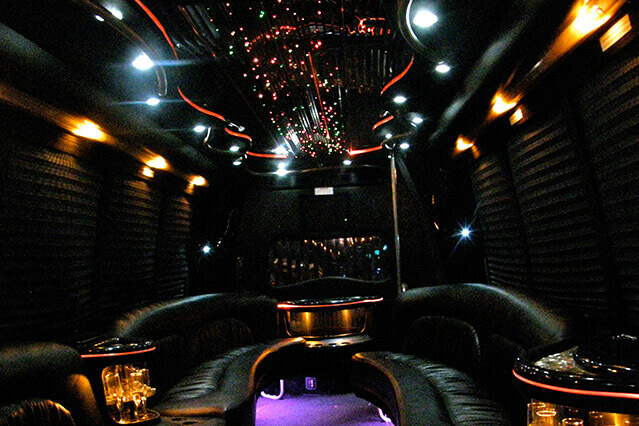 Deluxe party bus interior
