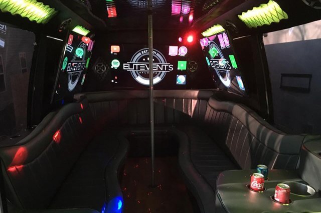 Hampton, GA, party bus in interior